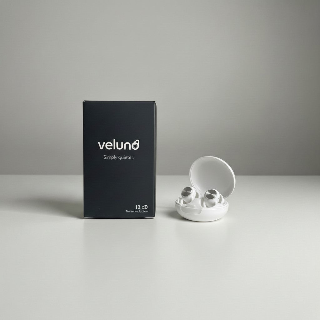 Veluno Nova white silver packaging and carry case