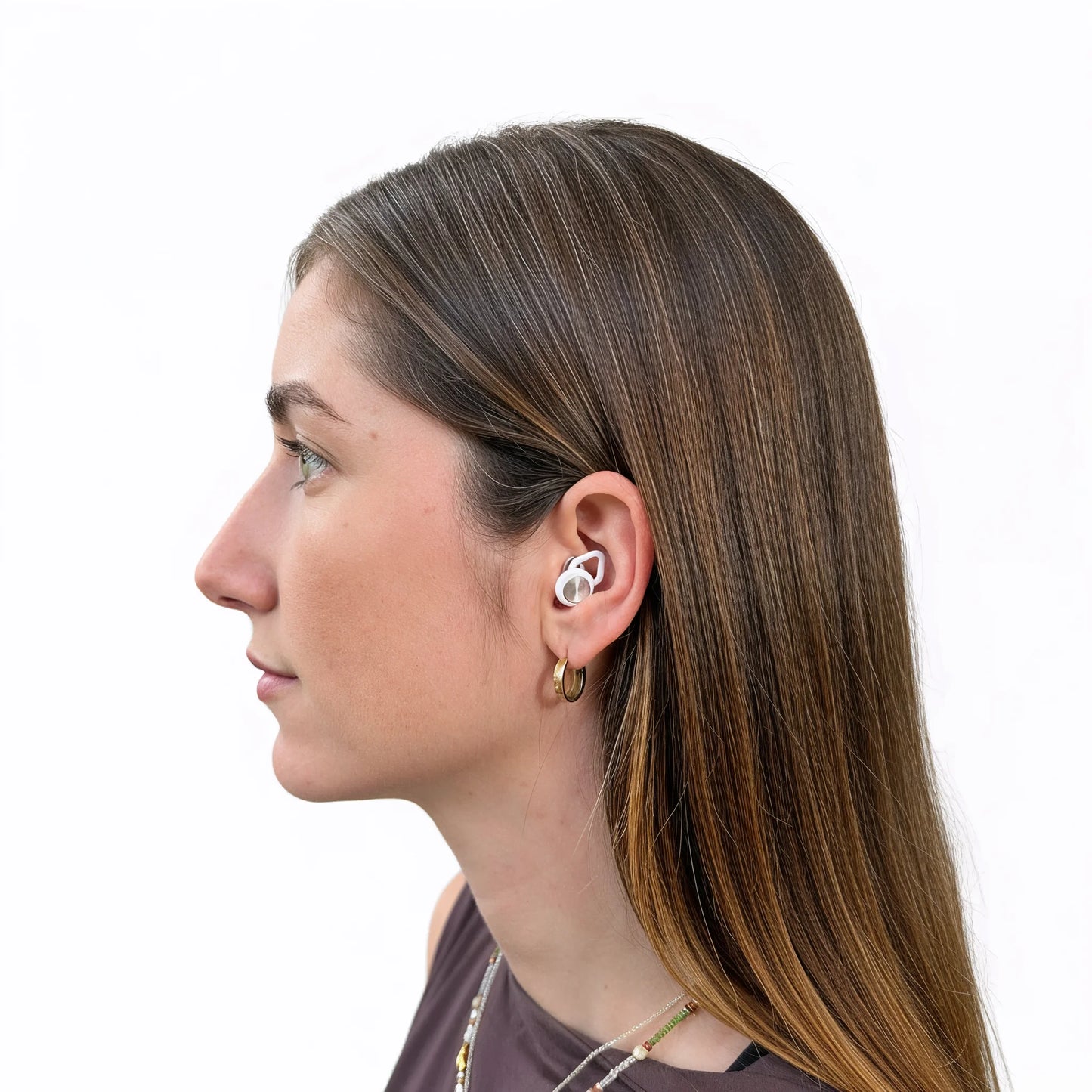 Veluno Nova earplugs worn in ear
