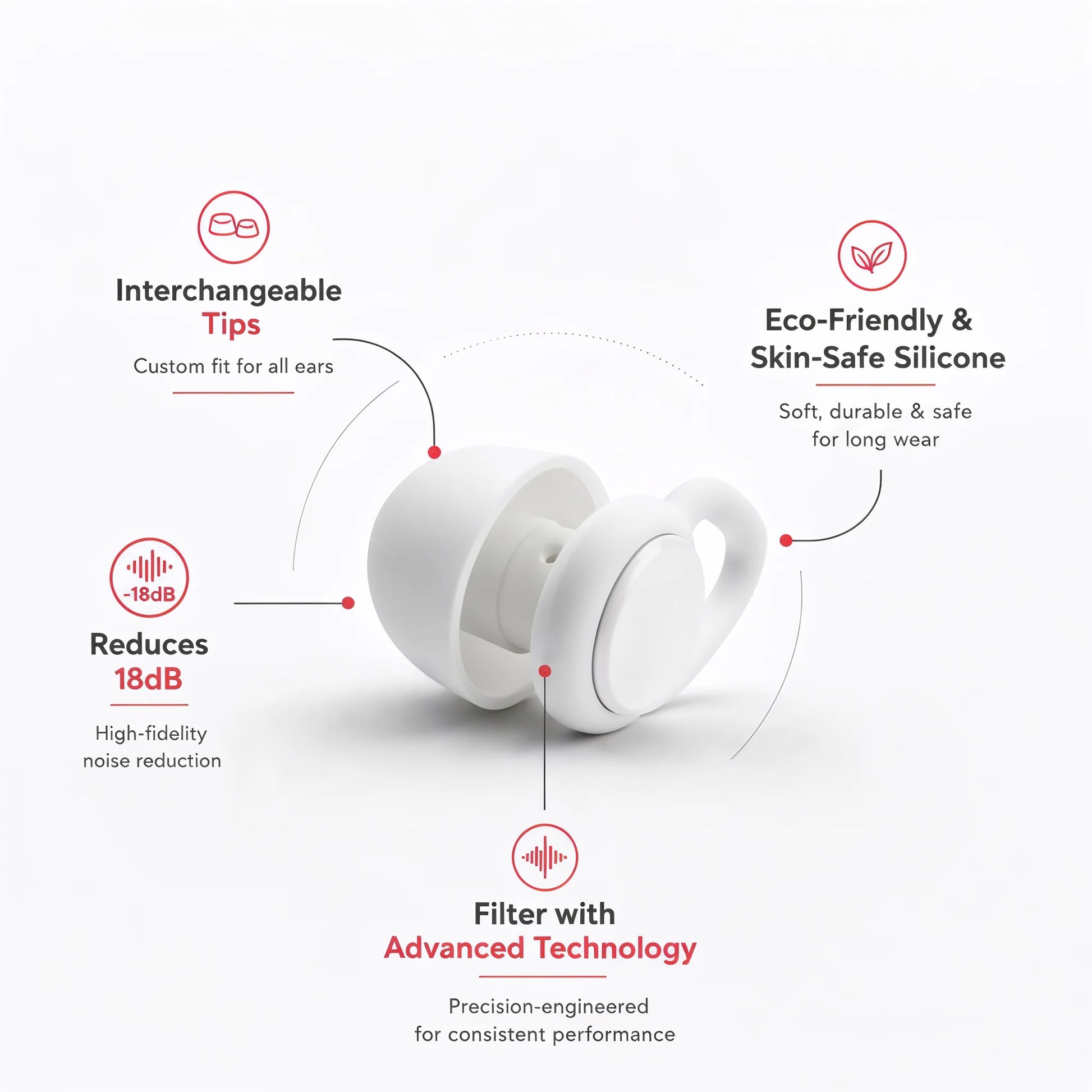High-fidelity earplugs for concerts and festivals